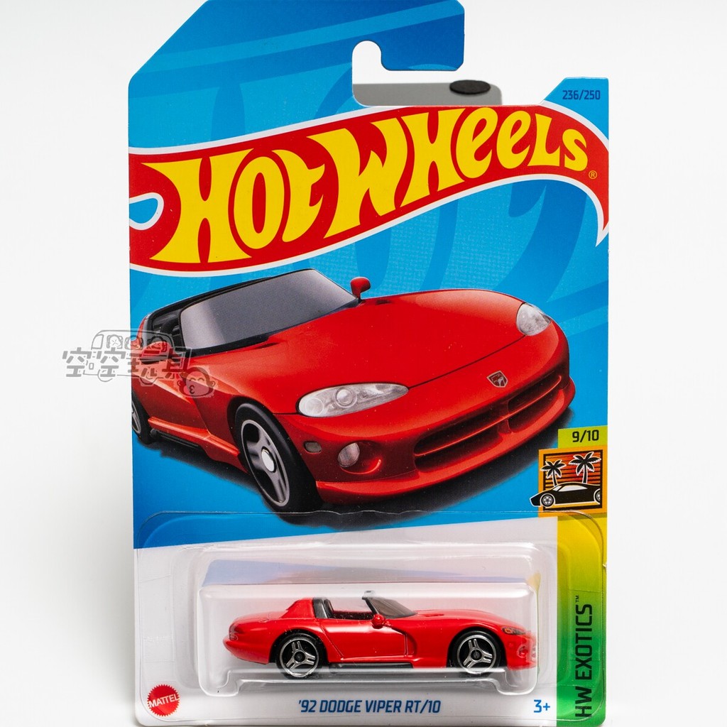 Không. 236 '92 DODGE VIPER RT / 10 DODGE Đỏ Hot Wheels Hợp Kim Xe Thể Thao Nhỏ