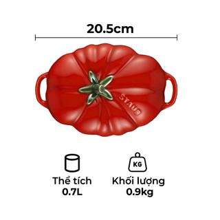 Staub - Tô gốm cà chua màu đỏ cherry - 19cm