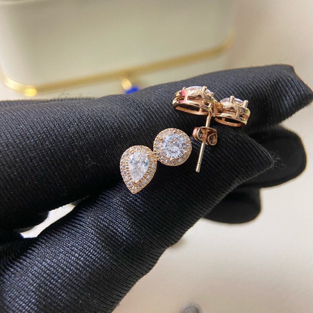 Two-in-one round drop earrings, fashionable ear accessories, earring clasps
