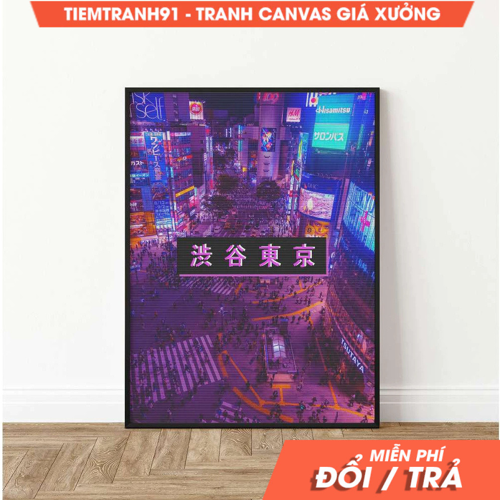 Tranh treo tường, Tokyo Japan Cyberpunk Poster, Neon City Art, Asian Decor, Travel Gift, Wall Art De