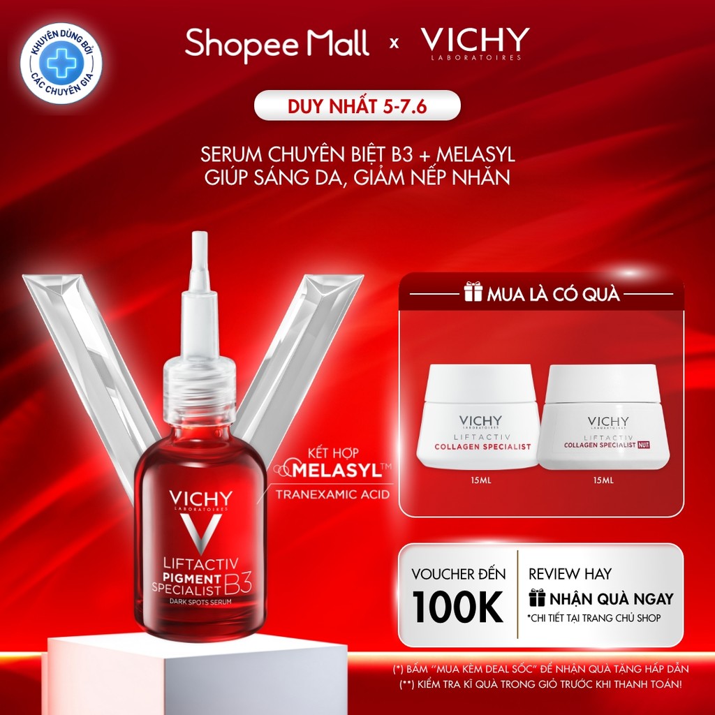 [Thế hệ mới] Serum Vichy B3 sáng da +98% sau 2 tuần nhờ Melasyl + Tranexamic Acid, giảm đốm nâu thâm nám toàn diện, 30ml | BigBuy360 - bigbuy360.vn