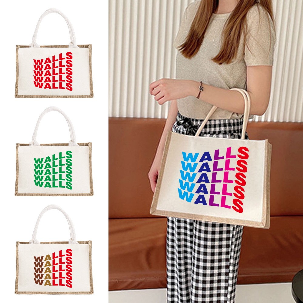 Beach Burlap Tote Bags Travel Print Personalized Bridesmaid Bridal Party Girls Trip Gifts Jute Tote 