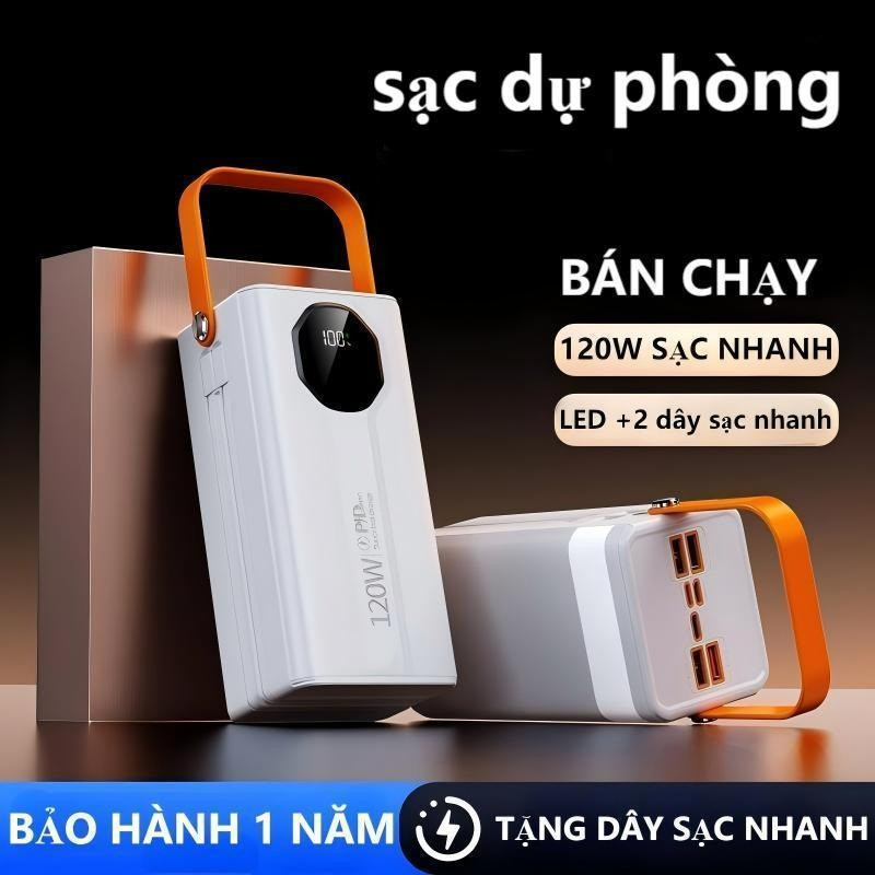 49 sạc dự phòng pin 50000mAh 80000mAh sạc nhanh pin 120W dung lượng lớn có sẵn nhiều dây sạc