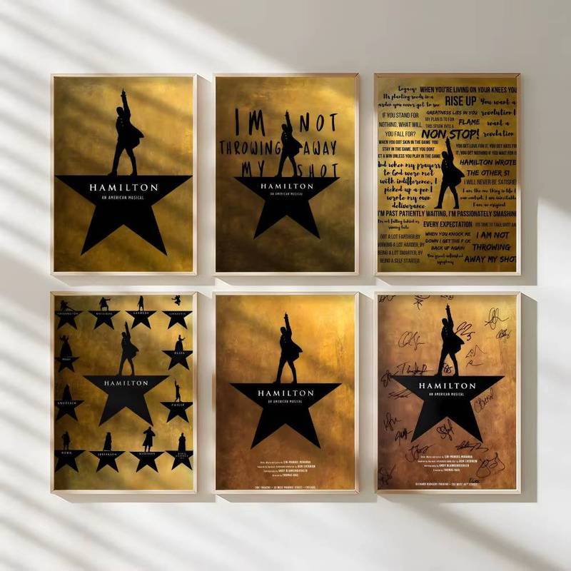 Hamilton Ngôi Sao Âm Nhạc Canvas Nghệ Thuật Broadway Lời Nghệ Thuật Treo Tường Cho Trang Trí Nhà