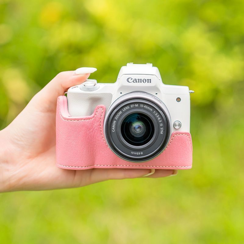 Bao Da Half Case Canon M50 II M50 , Đế Ốp Máy Ảnh Bảo Vệ Thân Máy Chống Trầy Xước Chống Trượt Cao Cấ