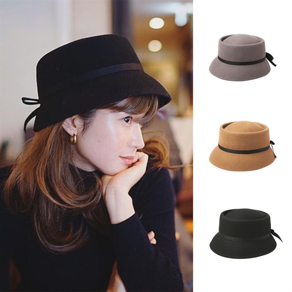CA4LA Full Len Mũ / Mũ Xô Ruy Băng Nơ Pháp Retro Hepburn Mũ Nữ
