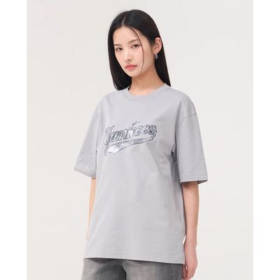 MLB - Áo thun unisex cổ tròn Denim Like Big Lux OverFit_3ATSM1453-50GRL