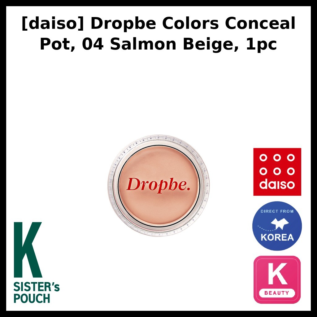 [daiso] Chậu che khuyết điểm màu Dropbe, 04 màu be cá hồi, 1 cái / Kem che khuyết điểm Hàn Quốc / Mà