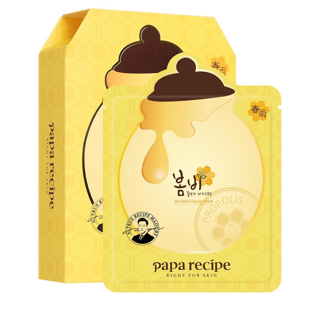 Gói mặt nạ mật ong Papa Recipe Bombee 25g * 10 tờ - Mặt nạ tấm, Chăm sóc da mặt, Serum dưỡng ẩm sâu 
