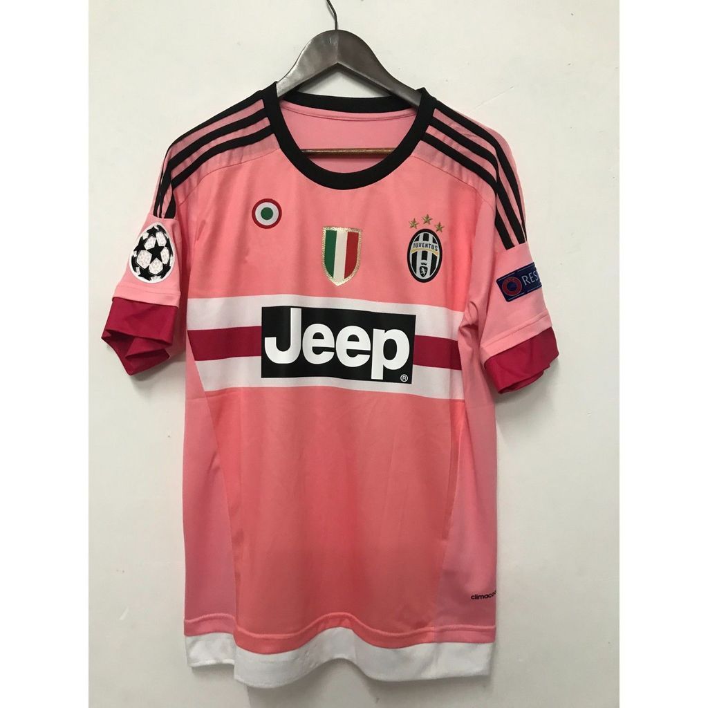 Áo sơ mi ngắn tay bóng đá cổ điển màu hồng 15-16 Juventus S-2XL-FG001