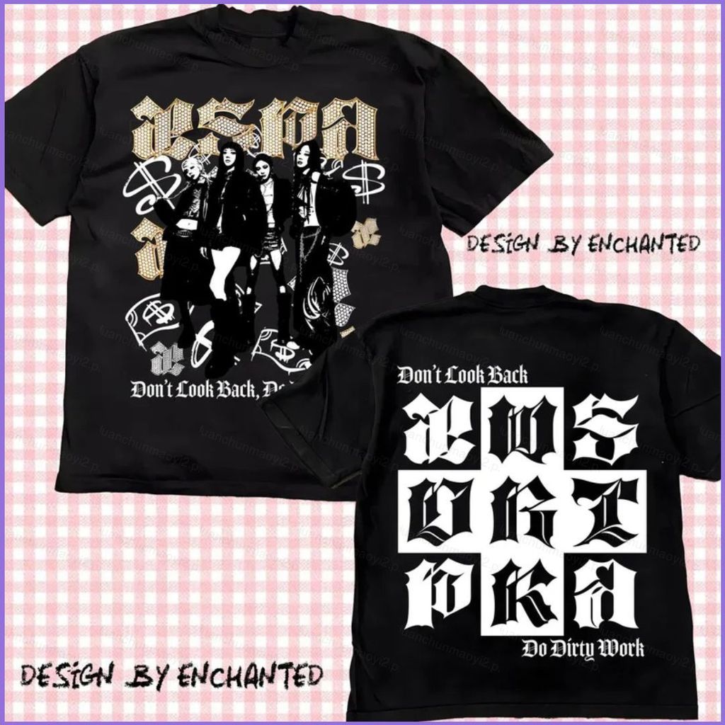 DC2 AESPA KPOP tee KARINA GISELLE WINTERNING DIRTY WORK Áo thun tay ngắn