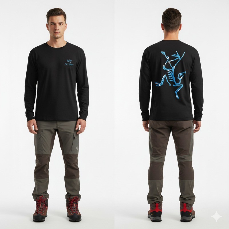 高 🍒 Arcteryx Áo thun dài tay Cotton cao cấp 100% dành cho nam và nữ Arcteryx