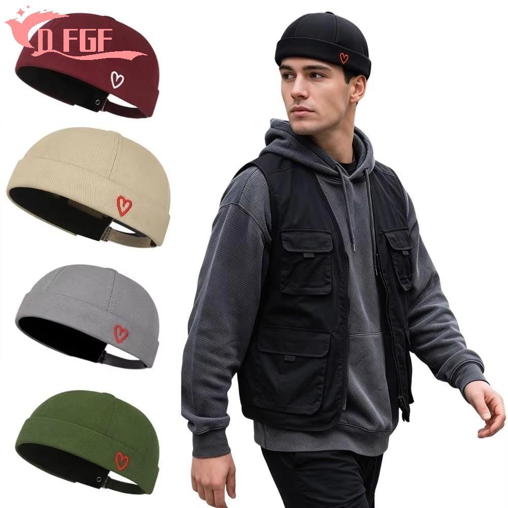 DFGF Dome Melon Cap, Thoáng Khí Không Vành Mũ, Mũ Lưu Vực Unisex Vintage Có Thể Điều Chỉnh Màu Trơn 