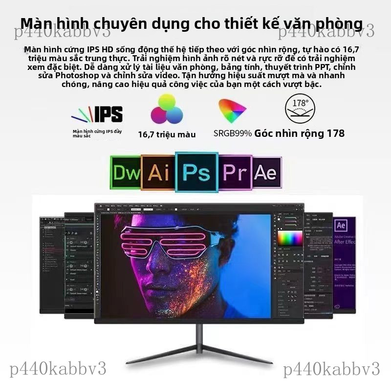 Monitor máy tính Thương Hiệu Mới24Inch2K75Màn hình cong không viền Hertz IPS Màn Hình24Inch100Laptop