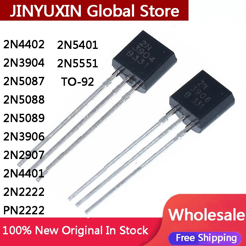 10 CÁI 2N4402 2N3904 2N5087 2N5088 2N5089 2N3906 2N2907 2N4401 2N222 PN222 2N5501 2N5551 TO-92 Trans