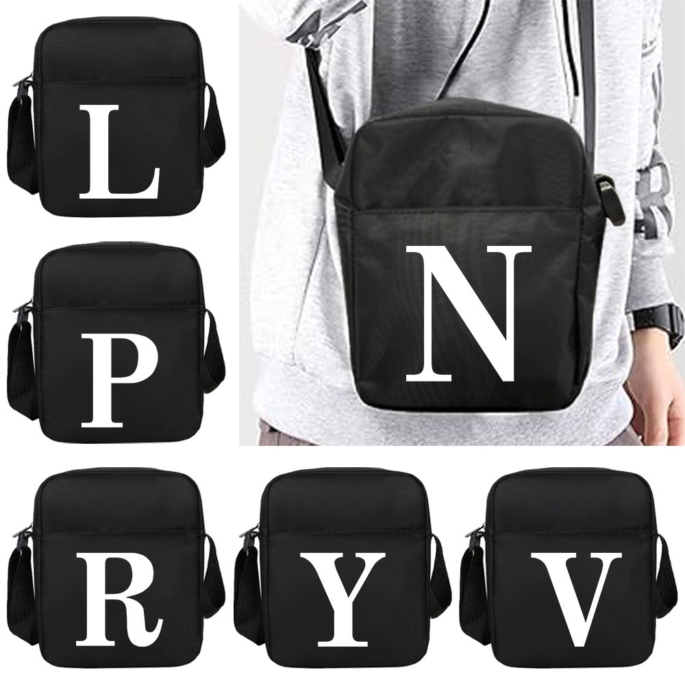 Fashion  Outdoor Luggage Shoulder Bag New Shoulder Bag White Letter Set Nylon Shoulder Bag Unisex