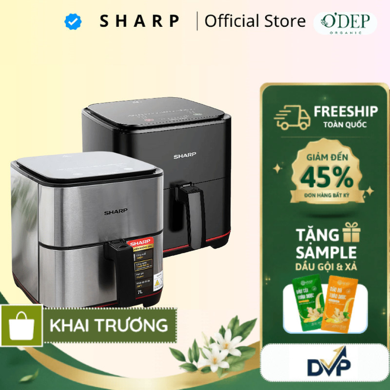Nồi chiên không dầu Sharp KF-AF70EV-ST chống dính 7L - SHOP DVP