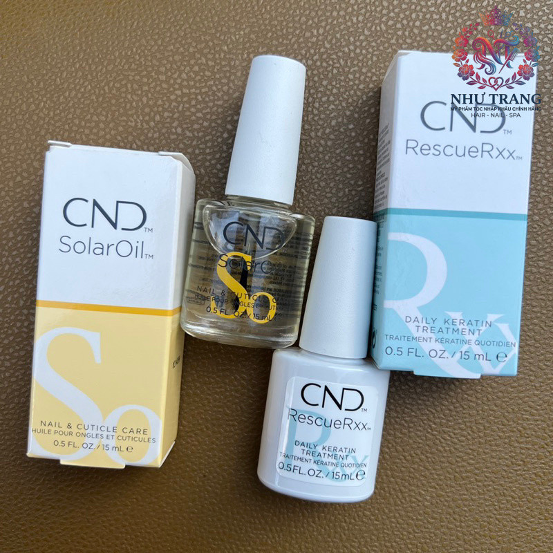 Bộ đôi dưỡng móng thần thánh CND Solar Oil và Rescue RXx 15ml ( NEW ) .NT