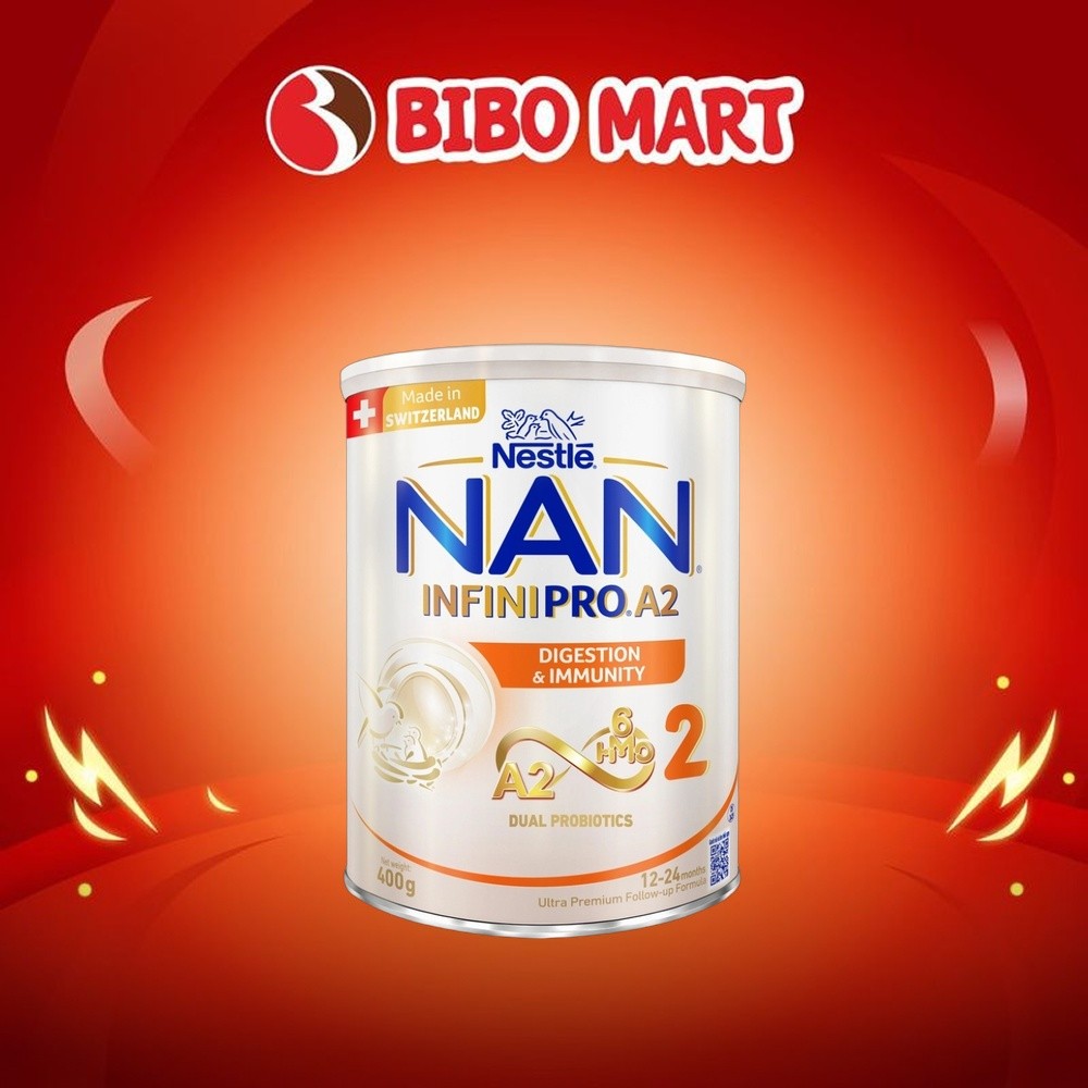 [MALL] Sữa Nan Infinipro A2 số 2 400g (1-2 tuổi) - Đạm A2, 5HMO hỗ trợ tiêu hóa