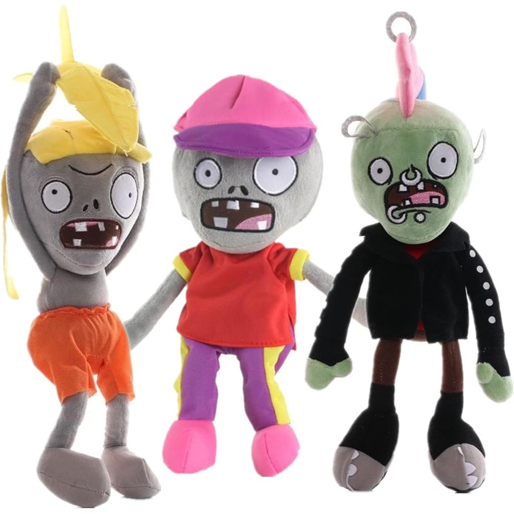 JHESAO 3 Thực Vật Và Zombies Sang Trọng Zombies Đồ Chơi PVZ Sang Trọng 1 2 Nhồi Bông Mềm Búp Bê Zomb