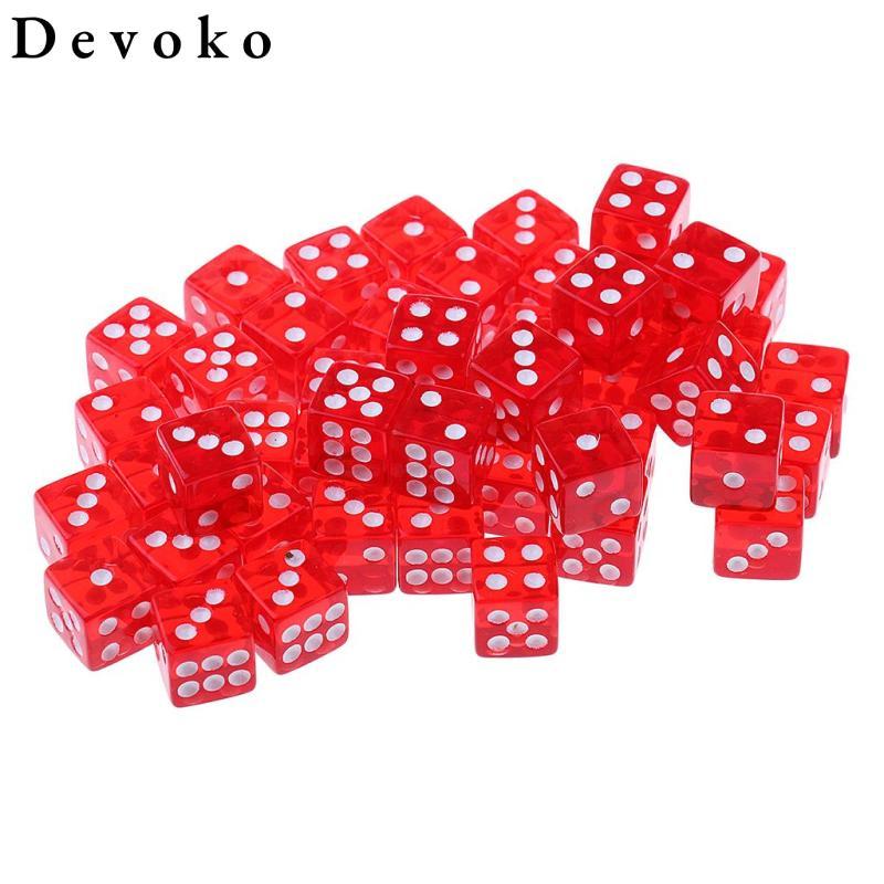 50x Acrylic 6 Side Spot Xúc xắc cho MTG DND Nhập Vai KTV Board Game Đạo Cụ