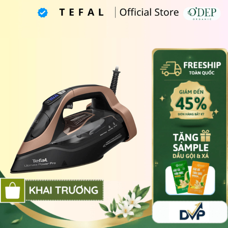 Bàn ủi hơi nước Tefal Ultimate Power Pro FV9E50E0 3200W - Mặt đế Ceramic - Bảo Hành Chính Hãng 2 Năm