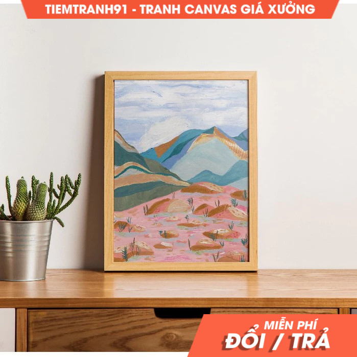 Tranh treo tường, Abstract Mountain , Colorful , Abstract Wall Art, Acrylic Art, Printable Art, tặng