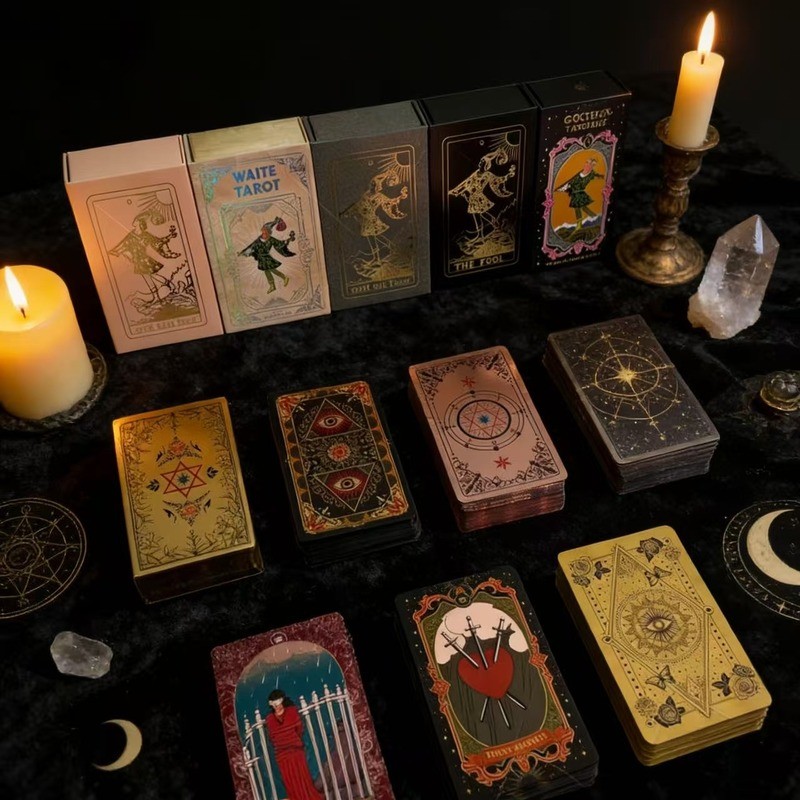 Chính Hãng Retro Lá Vàng Witt Tarot Thẻ Cà Rốt Tarot In Màu Tarot Thẻ Tarot PVC Chống Thấm Nước Taro