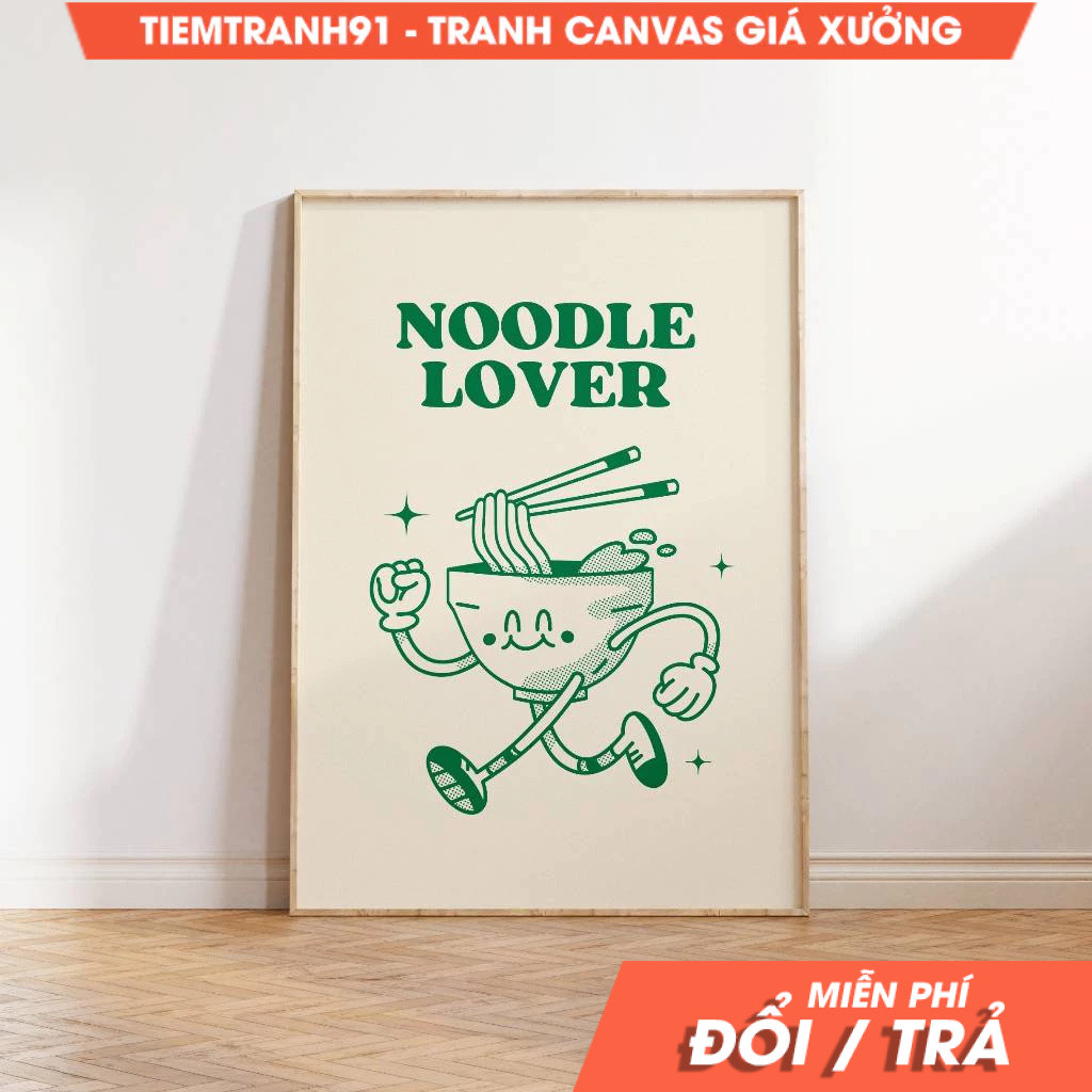 Tranh treo tường, Retro Kitchen Wall Art Noodle Lover Cute Retro Kitchen Decor Funny Kitchen Quote T