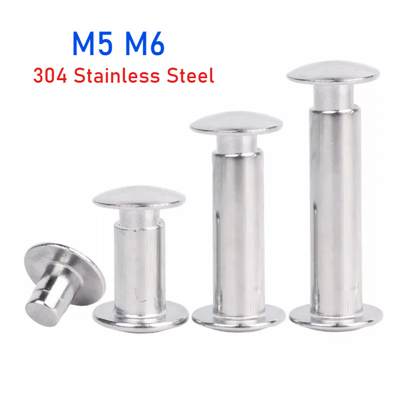 M5 M6 304 Thép Không Gỉ Đầu Nấm Tròn Bán Rỗng Bộ Nam Nữ Mù Đinh Tán Chiều Dài 6 ~ 80mm