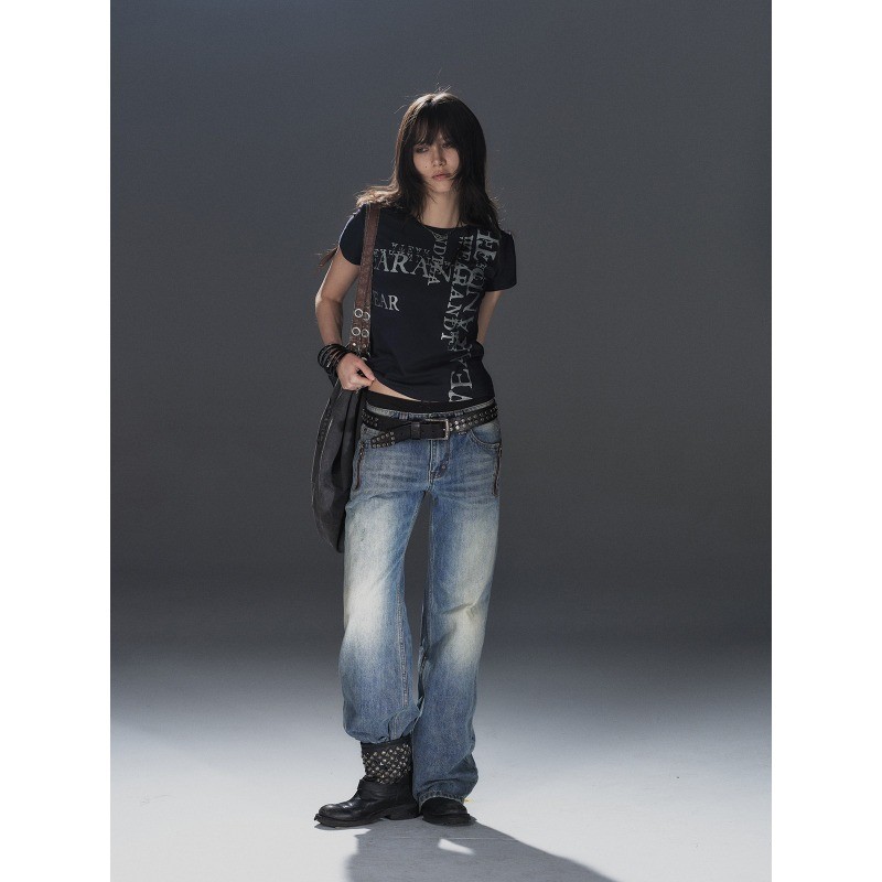 TIANLESIWEI Áo thun mới tay ngắn hợp thời trang Mỹ thương hiệu punk đường phố chất lượng cao phong cách trung tính | BigBuy360 - bigbuy360.vn