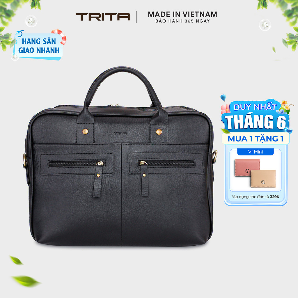 Cặp công sở Trita (Thời trang nam đựng vừa laptop 14.6 inch - Cặp da TCA1) Bagsmart