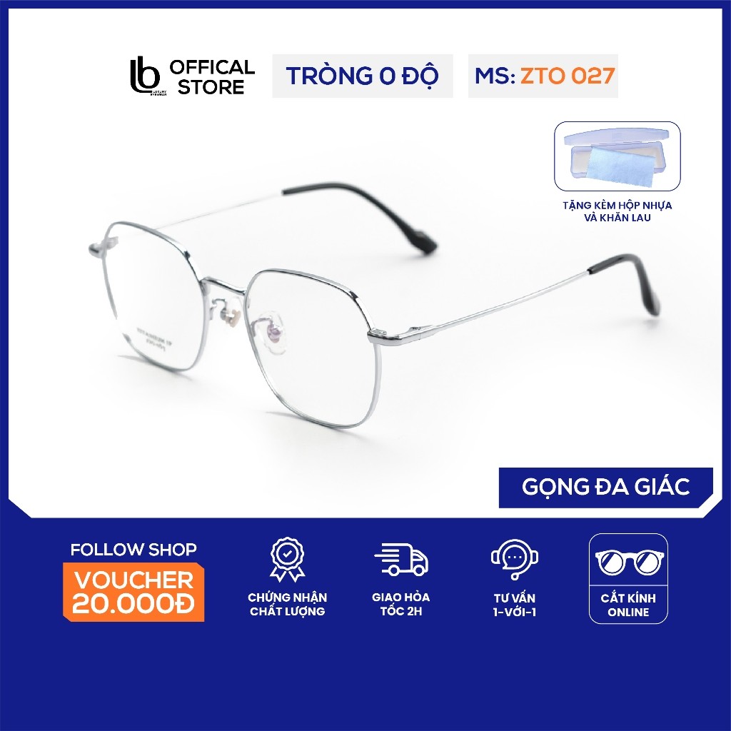 Kính gọng lục giác LB Eyewear H70883 kính mắt kim loại thời trang nam nữ chất liệu nhẹ, hạn chế gây 