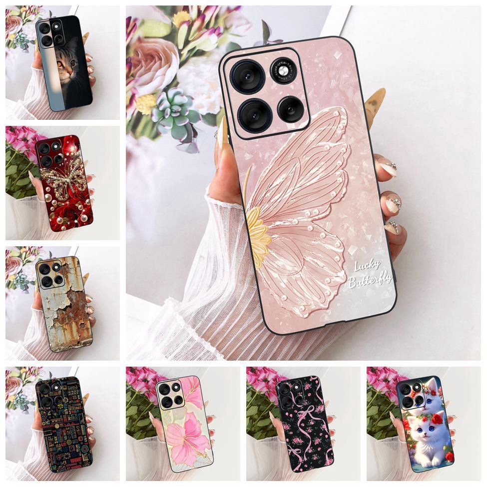 Dành Cho Moto G56 XT529-2 Vỏ Cho Motorola Moto G56 Ốp Lưng Silicon Mèo Dễ Thương Hoa Sang Trọng Sơn 