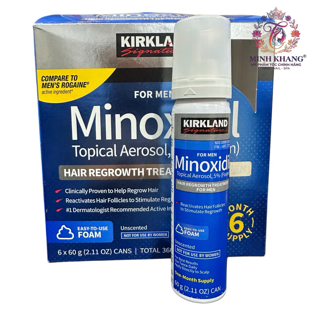 Dung Dịch Mọc Râu Tóc Kirk-land Minoxidil 5% ( Foam ) 60ml ( Dạng bọt ) [ MK ]