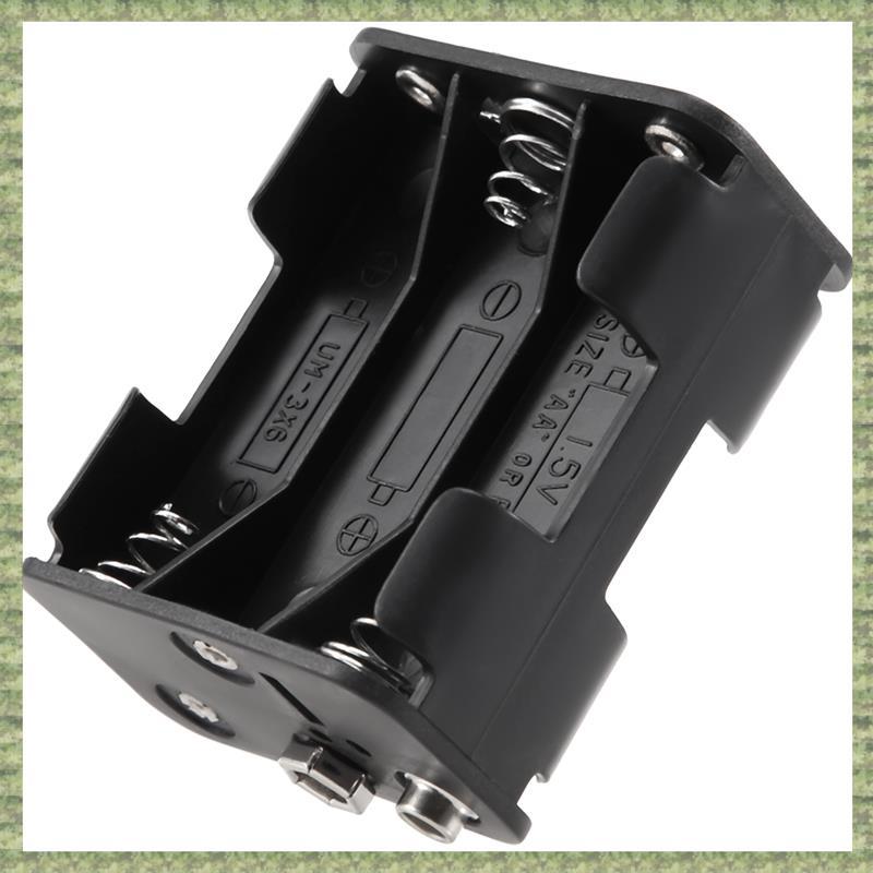 (R Q S E) Hộp đựng pin AA hai mặt 6 x 1.5 V Màu đen