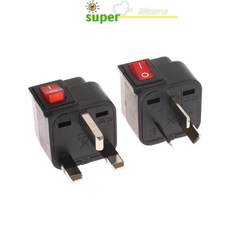AN.MART Universal American US European UK EU AU Travel Plug Adapter 10A / 13A 250V Power Soet Có Bật