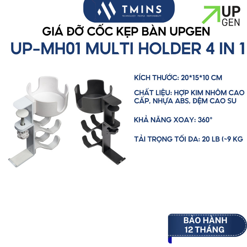Giá đỡ cốc Kẹp Bàn UPGEN UP-MH01 Multi Holder 4 in 1 - Hàng chính hãng