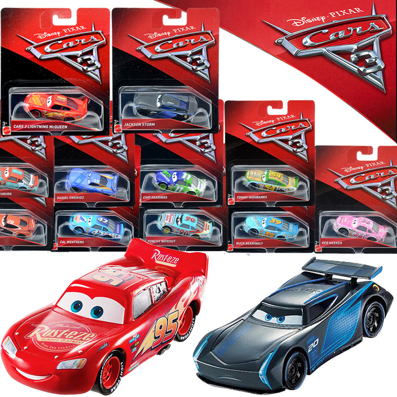 Mattel Racing Story 3Cars3 Speed Challenge Black Storm Jackson Lightning McQueen Đồ chơi ô tô hợp ki