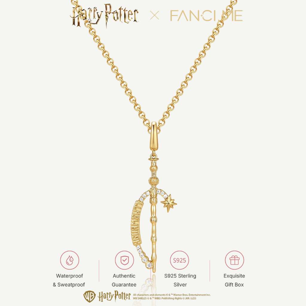 Harry Potter x FANCIME Dumbledore Elder Wand Bạc Charm Dây chuyền