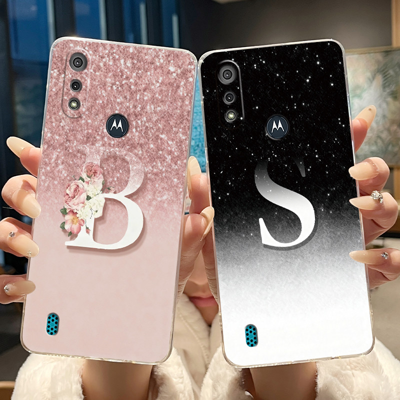Ốp Lưng Cho Motorola Moto E6 Plus / Moto E6S/E6 Vỏ Silicon Trong Suốt Thẩm Mỹ Sang Trọng Chữ Thanh L