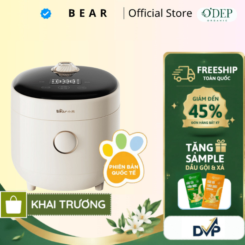 Nồi cơm điện Mini 1.6L (lòng nồi, 2 người ăn) Bear DFB-C16K1 - Hàng chính hãng - SHOP DVP