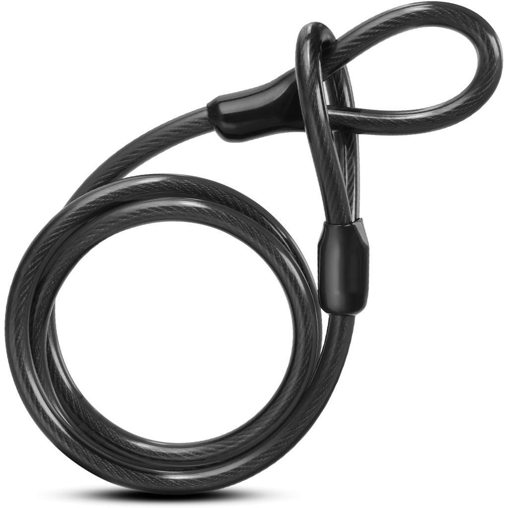Cáp khóa xe đạp, Cáp an ninh hạng nặng dài 10mm / 7FT dày có vòng lặp, Khóa cáp xe đạp chống trộm ph