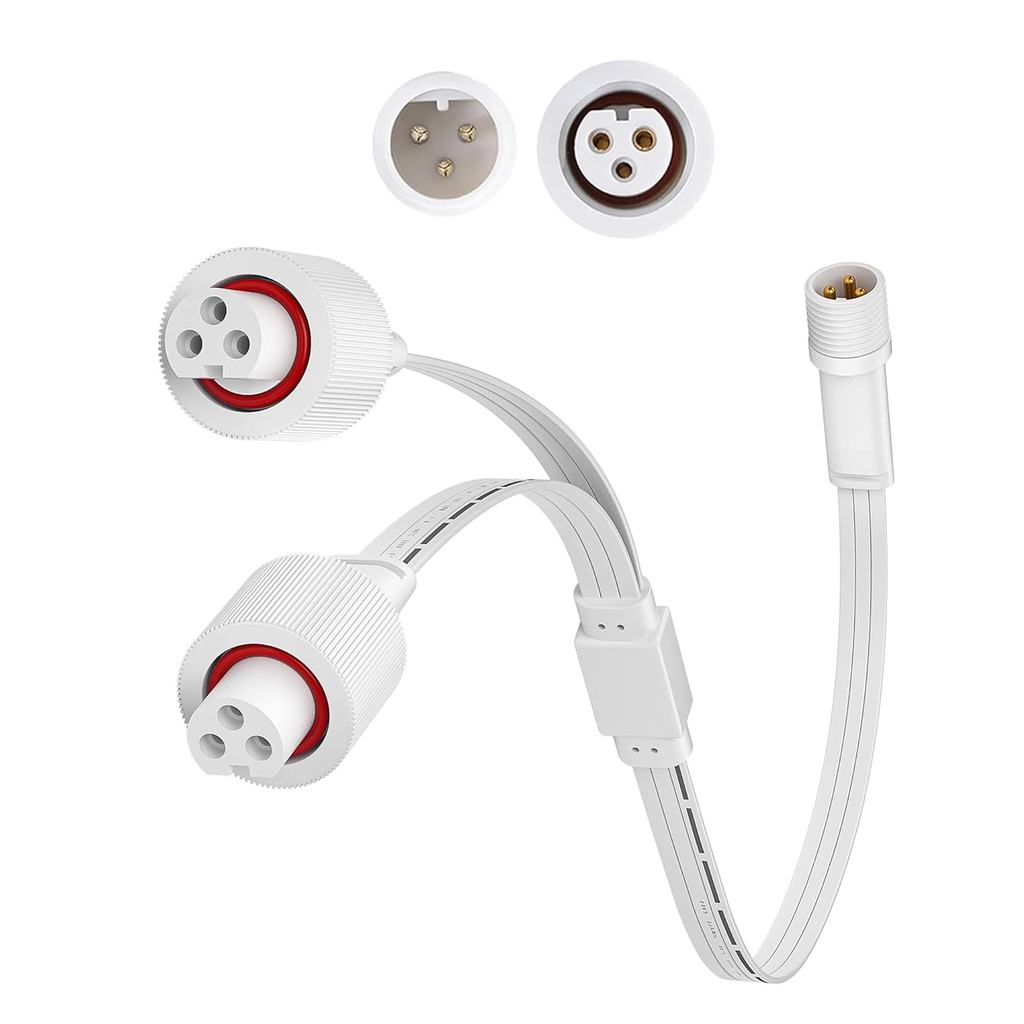 1 Nam Đến 2 Nữ Y-Splitter Tương Thích Với Đèn Ngoài Trời Thường Trực Govee, Cáp Nối Dài Hình Chữ Y T