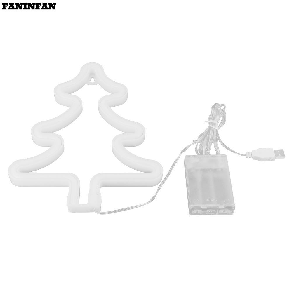 FANINFAN LED Neon Sign, Đèn Neon Cây Giáng Sinh 5V, USB Hiện Đại Hoặc Đèn LED Neon Chạy Bằng Pin Tiệ