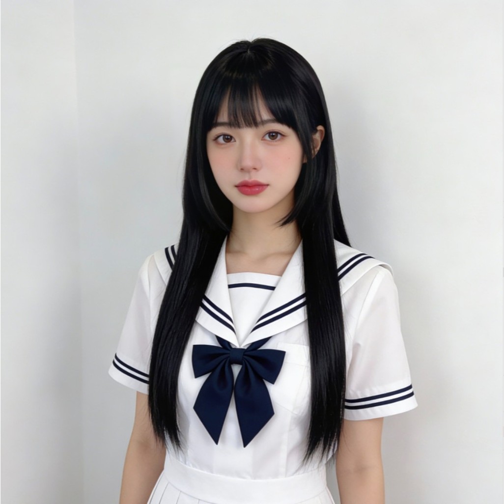 (GIAO HOẢ TỐC) Tóc Giả Nữ Nguyên Đầu Mái Hime Thẳng Dài (001/003)