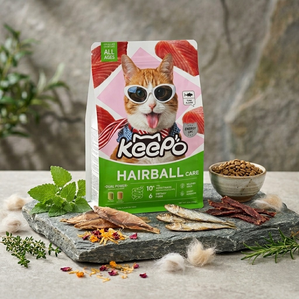 Thức Ăn Hạt Cho Mèo Keepo túi 1kg - Hạt Cho Mèo Mix Thịt Sấy Đông Khô Freeze-Dried  - KPETMART