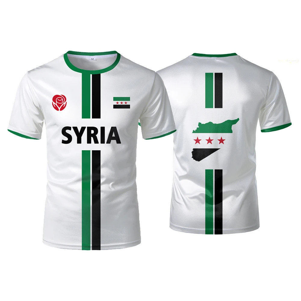 Mới Syria Áo Bóng Đá Nam Thể Thao Áo Thun Cờ Syria Đường Phố Quá Khổ Áo Unisex Áo Họa Tiết Áo Thun N