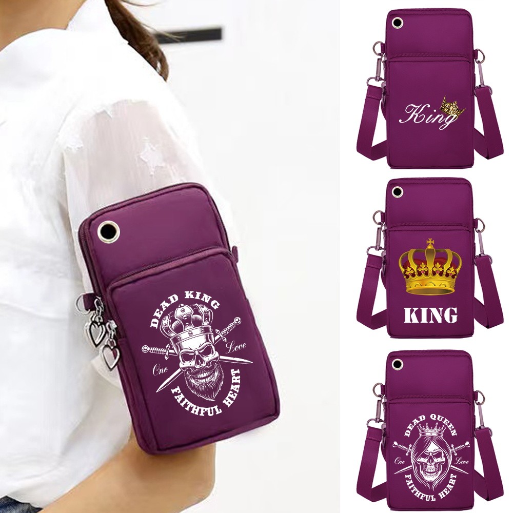 Mobile Phone Bags Clutch Pouch King Queen Print Crossbody Bag for Pro Max/Xiaomi/redmi Note 10 Pro C