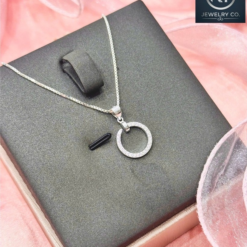 ⭕ DÂY CHUYỀN BẠC S925 (MD8) MẶT TRÒN ETERNITY ĐÍNH ĐÁ TINH TẾ - KT JEWELRY CO.